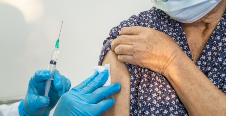 Patient receiving vaccination